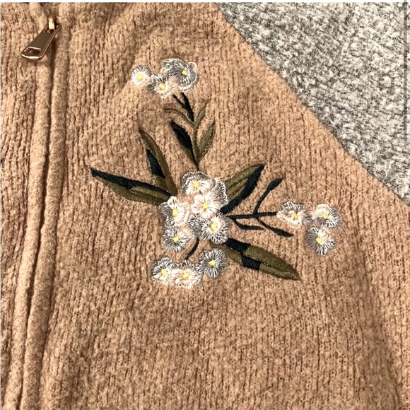 Anthropologie MAEVE EMBROIDERED bomber style sweater jacket - Picture 2 of 6